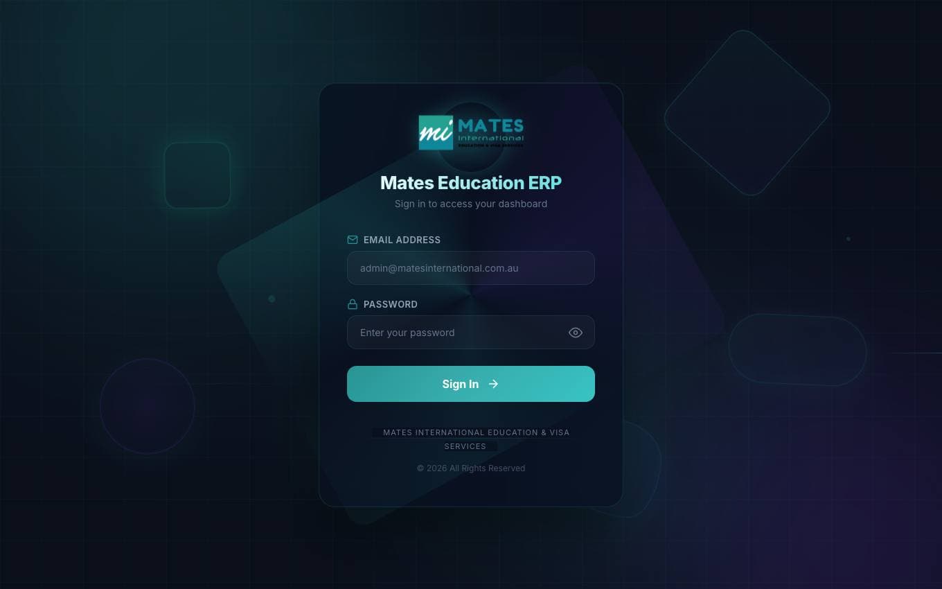 Mates Education ERP preview