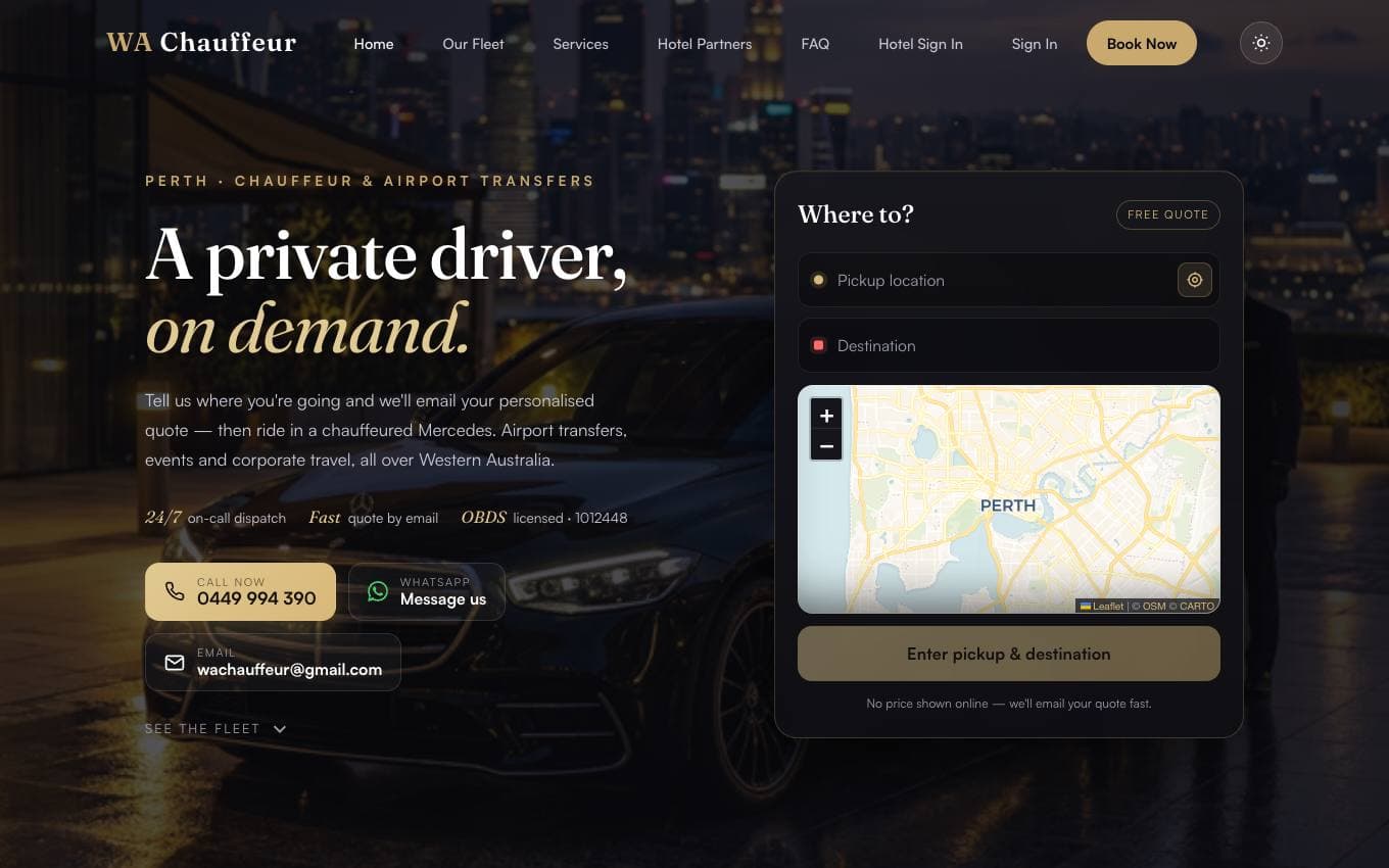 WA Chauffeur preview